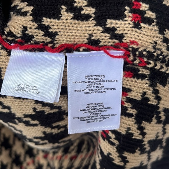 NWT Anne Klein Houndstooth Sweater Cardigan.  SzLG - Picture 13 of 16